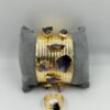 Bracelet et Bague dorés avec pierres brutes