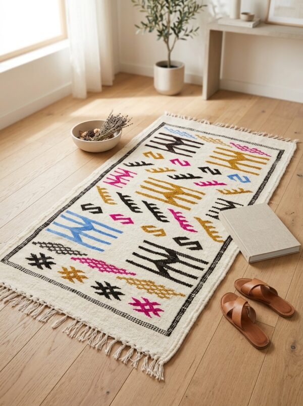 83 Tapis berbère à motifs colorés