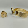 9113 Bracelet et bague en cuivre avec pierres naturelles
