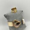 9114 Bracelet et bague en cuivre avec pierres naturelles